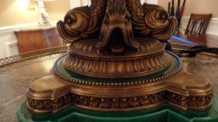 Bronze and Malachite color Centerpiece, Approx 24" high x 27" wide..$8,500