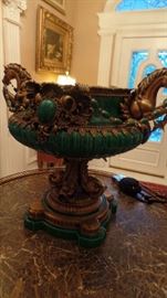 Bronze and Malachite color Centerpiece, Approx 24" high x 27" wide...$8.500