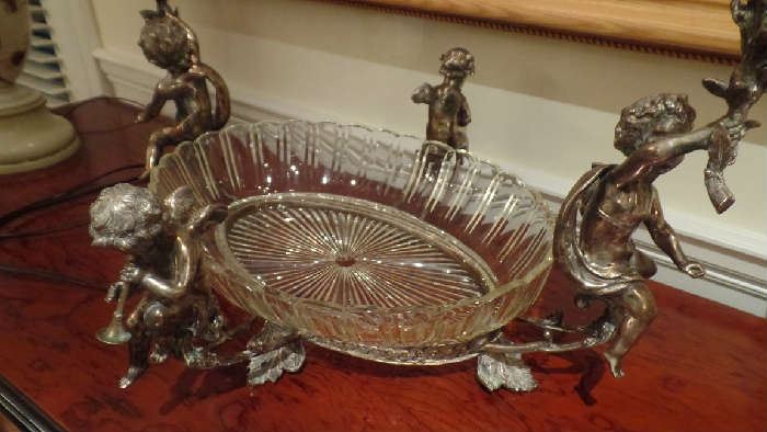 Baccarat Crystal and Silver plated Bronze, 30" long, $3,100