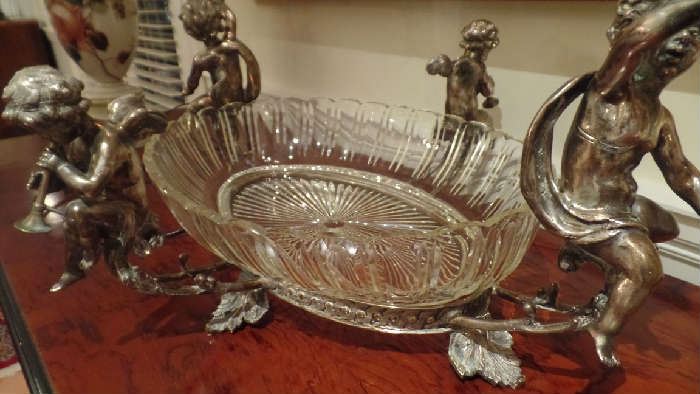Baccarat Crystal and Silver plated Bronze, 30" long, $3,100