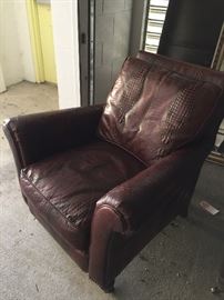 Set of 4 Italian Leather Chairs, Not Recliners 