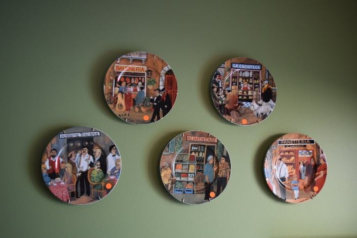 Tuscan Storefronts Porcelain Decorative Plates by Guy Buffet