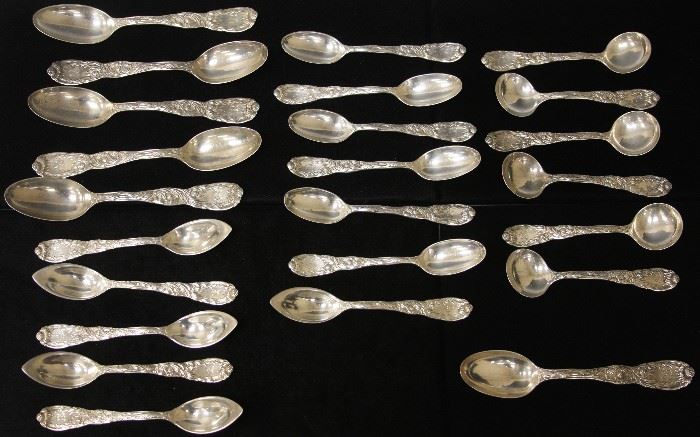 LOT #40- TIFFANY & CO. STERLING SILVER SPOONS, 24 PCS.