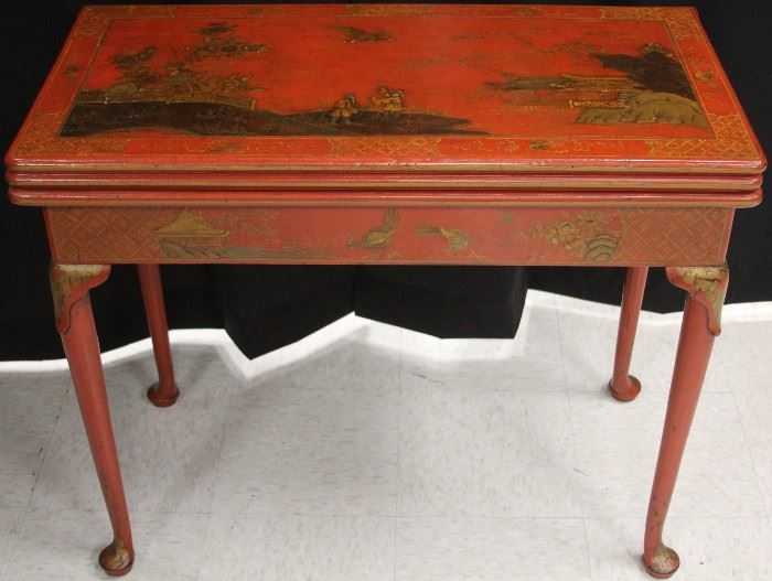 LOT #46- 18TH /19TH CENTURY CHINOISERIE PAINTED TABLE