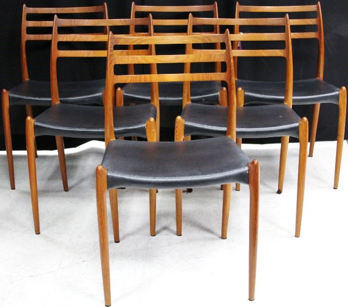 LOT #61- SET OF (6) MID-CENTURY DANISH TEAK DINING CHAIRS BY J.L. MOLLER