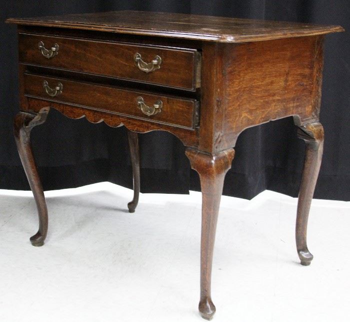 LOT #155- 18TH CENTURY OAK TABLE WITH DRAWERS