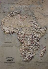 LOT #149- 1895 RELIEF MAP OF AFRICA, PUB. CHICAGO, ILL.