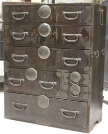 LOT #132- VINTAGE JAPANESE LACQUERED TANSU CHEST