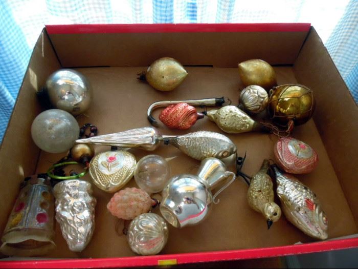 Vintage glass Christmas ornaments