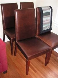 Pottery Barn leather dining chairs