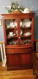 Mahogany china cabinet drawer with two doors