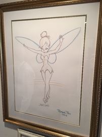 Signed Tinker Bell litho by the artis Marc Price 1953