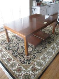 Thomasville dining room table and area rug