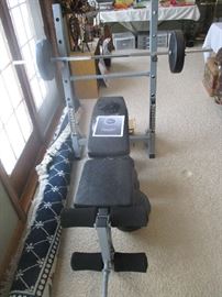 Weight bench and weights