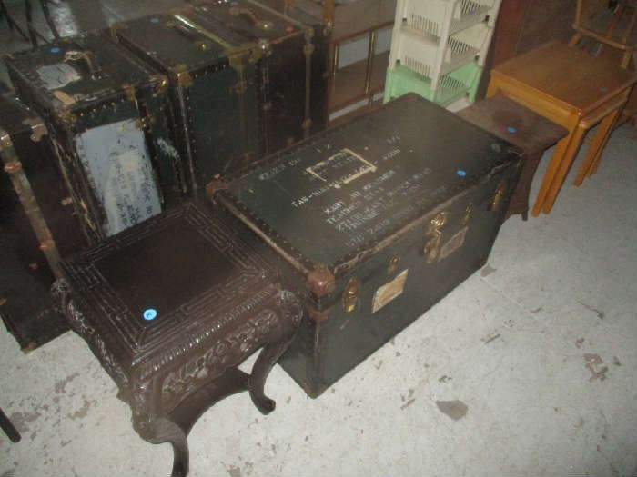 Army trunk and table