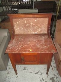 Marble top and back wash stand