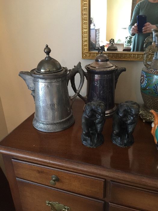 Antique Silverplate Water Pitchers 