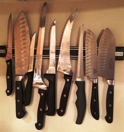 Wolfgang Puck and Other Knives on Magnetic Holder