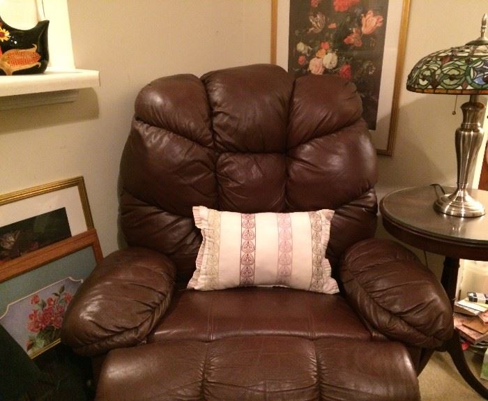 Large leather chair. 