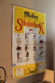 Vintage Maders restaurant Schnitzelbank souvenir poster