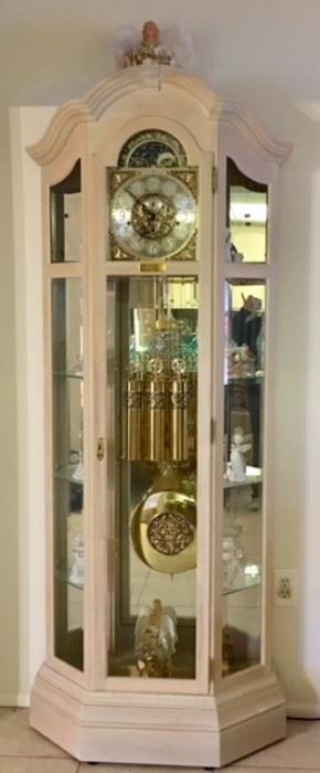 Sligh Grandfather Clock w/ Glass Display Shelves