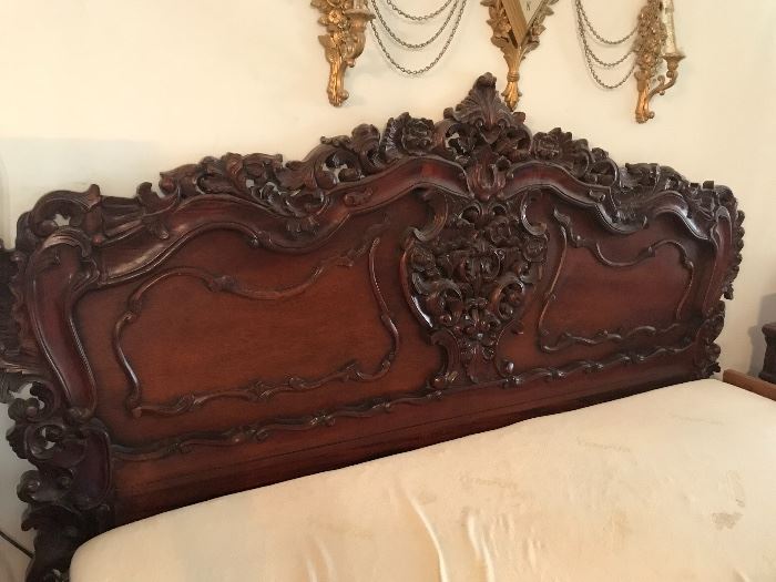 The carved King  headboard
