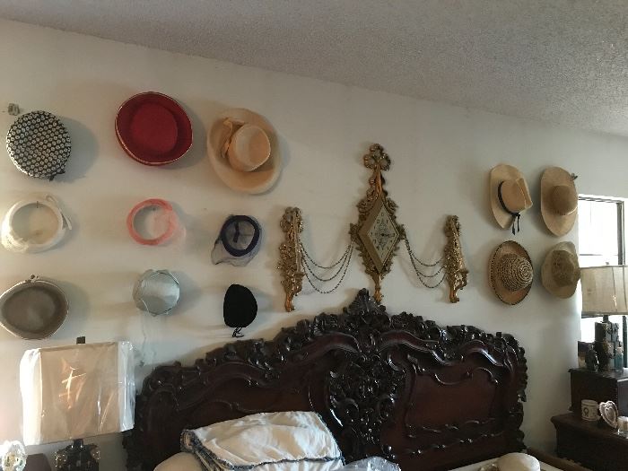 More hats and another photo of the beautiful King bed 