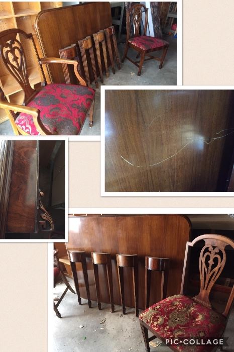 * Lammerts Dining Room Set, China Cabinet, Table w 6 Chairs , the Table has a scratch - will need TLC