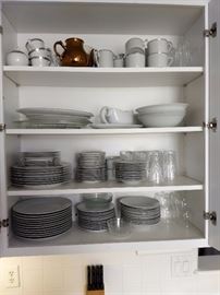 Set of everyday dishes. And set of China dishes