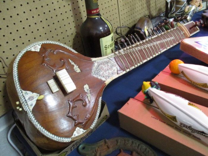 Hand Carved Inlaid Sitar