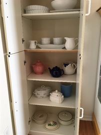 Cabinet (which will also be for sale) with pretty serving pieces