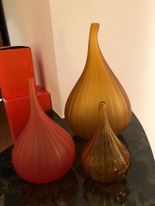 Salviati fluted glass vases