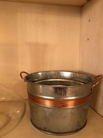 Galvanized metal ice bucket