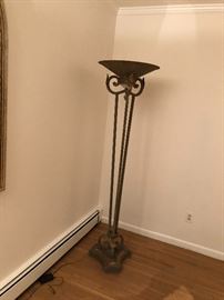 neoclassical painted iron torchier