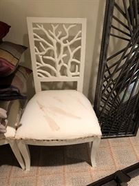 Coral backed chair in need of reupholstery