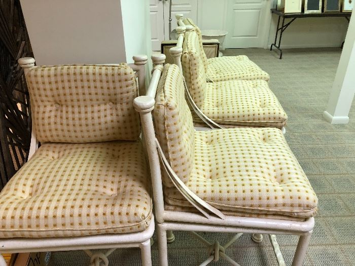 Vintage swivel upholstered cushion iron bar stools