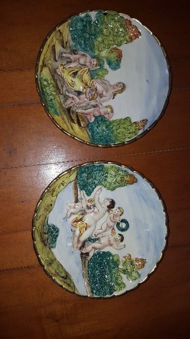 Pair of Capidimonte Plates