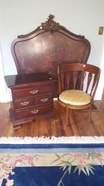 Chair, Headboard and Nightstand