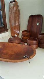 Dough bowl and Mid Century Teak