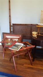 Faux Bamboo Headboard and Luggage Racks