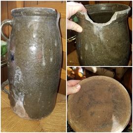 Southern pottery (two handled storage jar in as is condition)