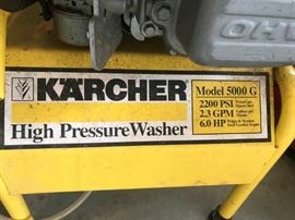 #30 Karcher High Pressure Washer model 5000G 6hp 2200psi $100.00