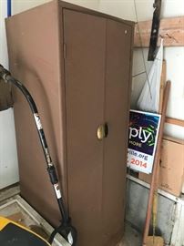 #37 Brown Metal Cabinet w/doors 24x20x65 $70.00