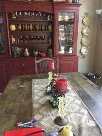 EXPANDABLE COUNTRY FARM TABLE  AND CHAIRS  BY ANDRE ORIGINALS 