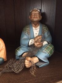 Vintage Japanese pottery dolls. These pieces by Hakata Mimasu were created in Fukuoka, Japan.