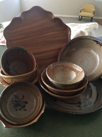 Assorted nice pottery serveware.