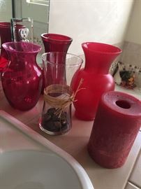 Assorted vases and candles