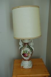 Ornate lamp with roses