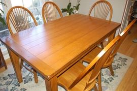 Wood kitchen table with 6 chairs