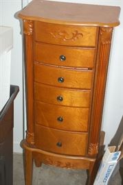 Wood jewelry cabinet
